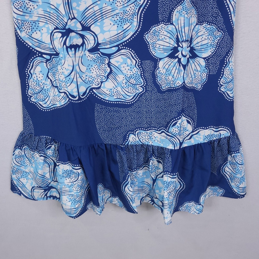 Jean Pierre Klifa Petals Blue Mini Dress Women's Size Small‎ Floral - Picture 7 of 12